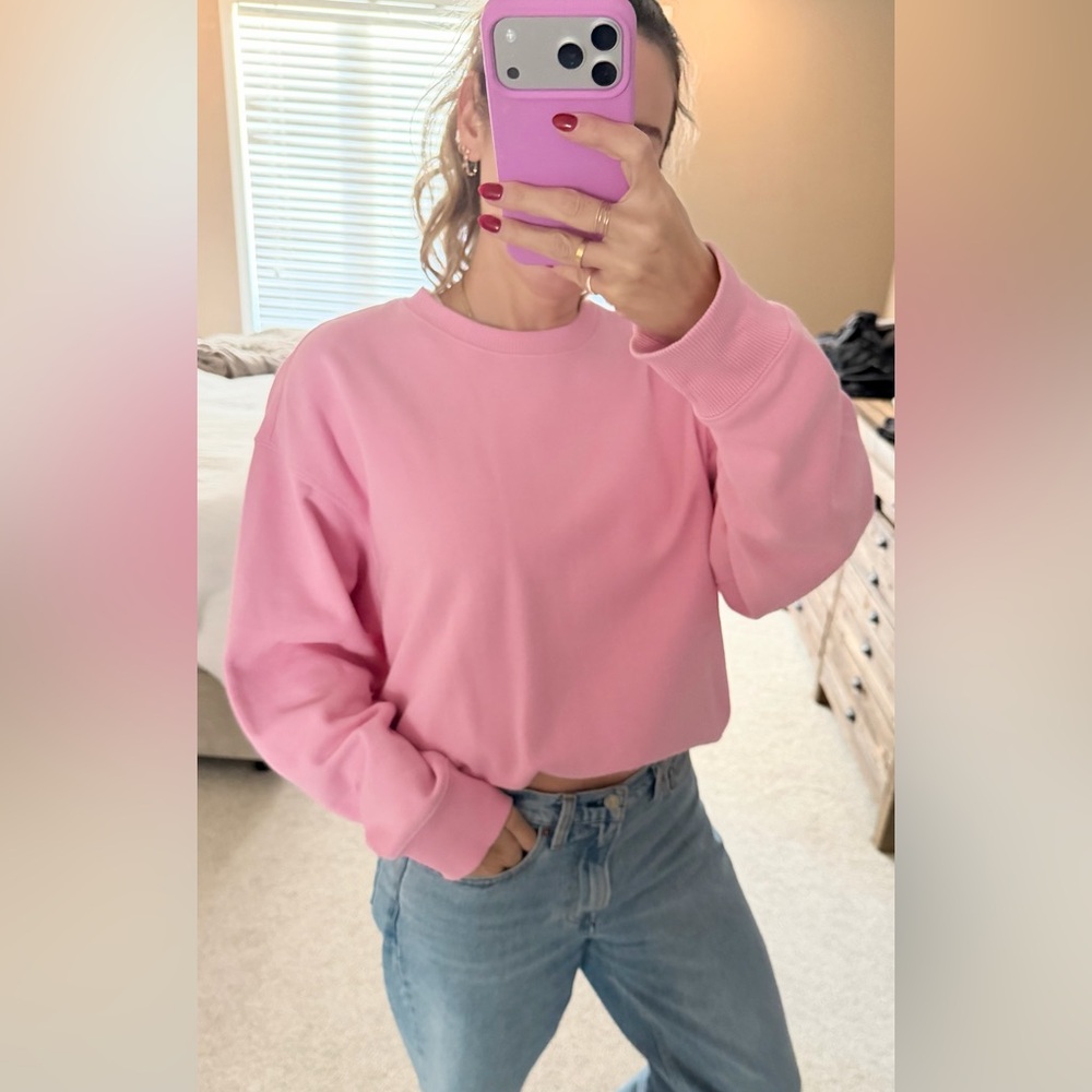 Zara Crewneck Pink Sweatshirt - M